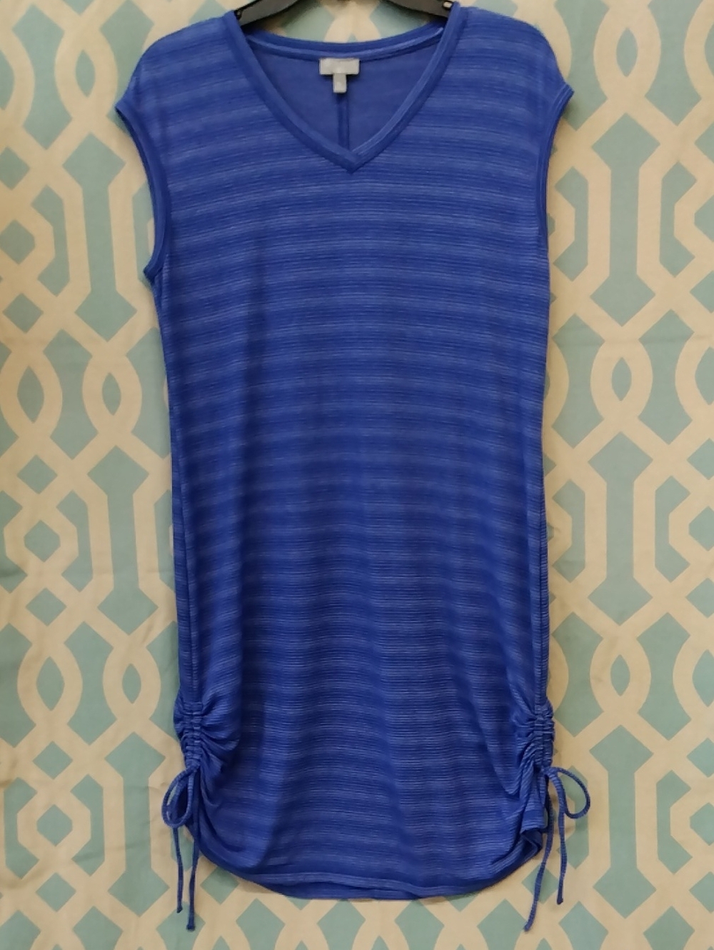 Talbots Blue V-Neck Sleeveless Tank with Side Ties